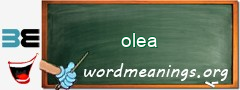 WordMeaning blackboard for olea